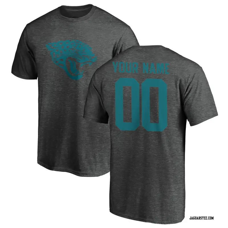 Men's Jacksonville Jaguars ＃00 Custom Ash One Color T-Shirt