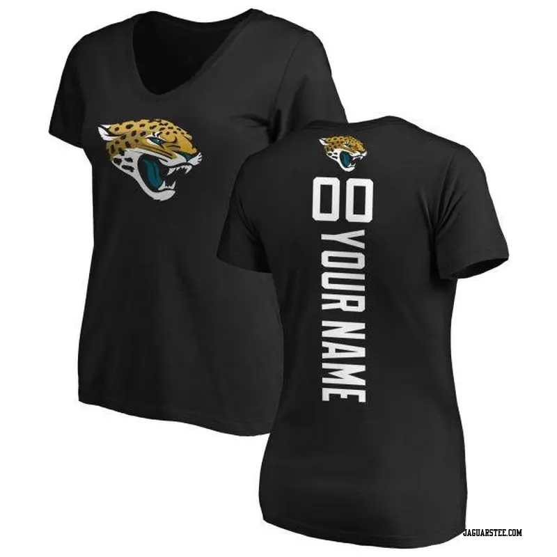 Women's Jacksonville Jaguars ＃00 Custom Black Backer Slim Fit T-Shirt
