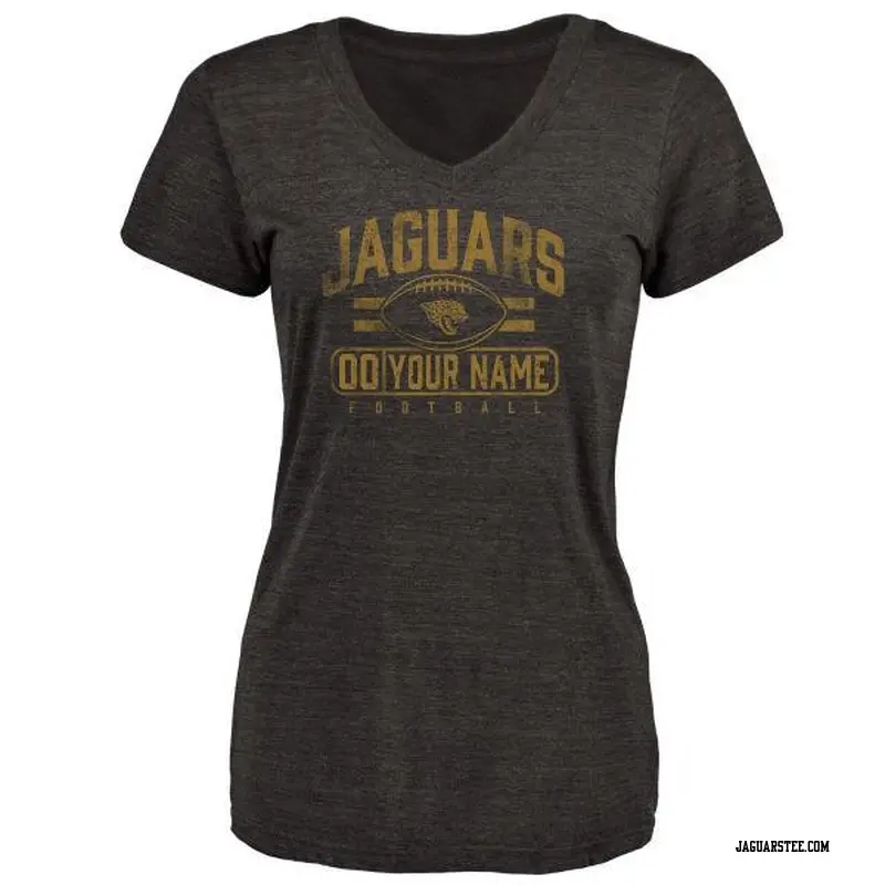 Women's Jacksonville Jaguars ＃00 Custom Black Flanker T-Shirt